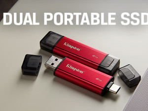 Kingston Dual Portable SSD 1TB UBS Type-A, Type-C USB 3.2 Gen ...