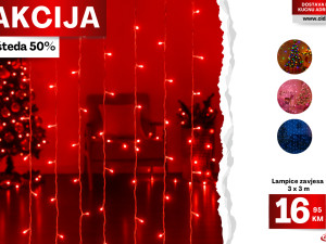 Lampice; Zavjesa; 3 x 3 m; Više boja