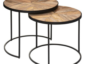 Atmosphera set 2/1 stolić basile 56x51cm drvo/metal smeđi