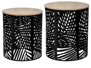 Atmosphera ukrasni stolić leaf crni set 2/1