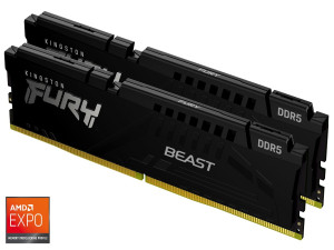 Kingston 64GB 5600MHz DDR5 Fury Beast (2x32GB)CL40, EXPO & XMP