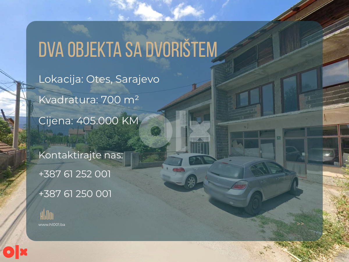 Dva objekta sa dvorištem - Otes, Sarajevo - Ilidža