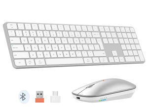 Punjiva bezicna tastatura mis Bluetooth Meetion set bijela 044430