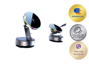 Magnetni rotacijski auto nosač sa MagSafe punjenjem RGB svijetlom