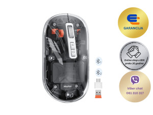 Punjivi bežični bluetooth slim miš MEETION BTM005 providno crni