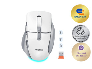 Ergonomski bežični bluetooth miš MEETION BTM001 bijelo sivi