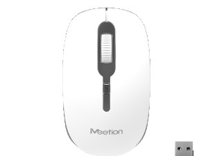 Bezicni opticki mis MEETION R547 bijelo-sivi 044432