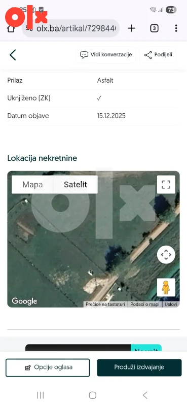 Zemljište Visoko 1100m2 2