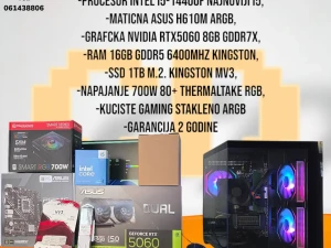 Gaming PC Intel I5-14400F, RTX5060, RAM 16GB DDR5, SSD 1TB