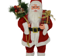 NOVOGODIŠNJA PLIŠANA DEKORACIJA DJEDA MRAZ 60CM