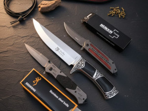 Lovački nož Columbia + cakija nož boker Browning 1+1 set