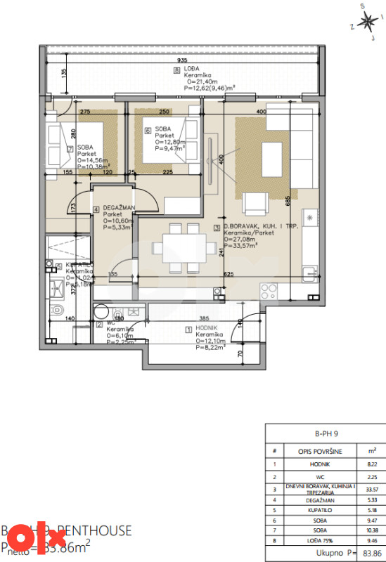 NOVA VOGOŠĆA / NOVOGRADNJA / Trosobni stanovi 72-84m2 10