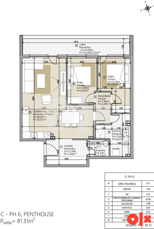 NOVA VOGOŠĆA / NOVOGRADNJA / Trosobni stanovi 72-84m2 11