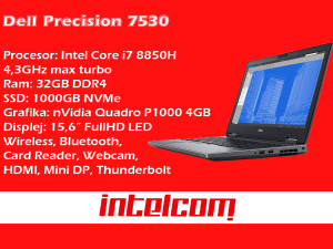Laptop Dell Precision 7530 Workstation Core i7 8th gen