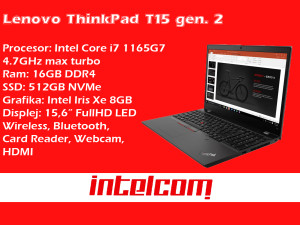 Laptop Lenovo ThinkPad T15 Gen2 Core i7 11th gen