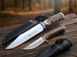 Lovački nož rog Columbia nož + demascus noz rog + fotrola 1+1 lov