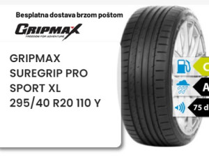 295/40 R 20 110Y XL GRIPMAX SUREGRIP PRO SPORT