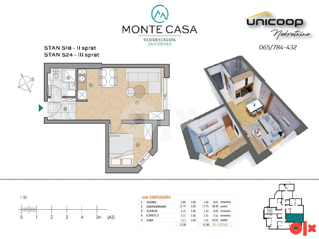 Apartman Jahorina Obucine bare ( kod Pegija ) 31.02m2 3