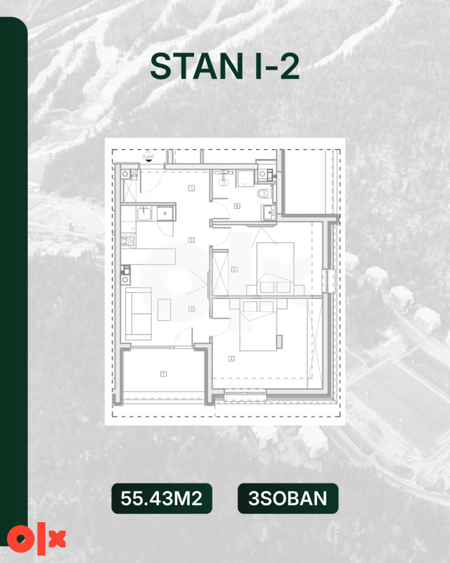 Trosoban apartman, Bjelašnica I Sky nekretnine 2