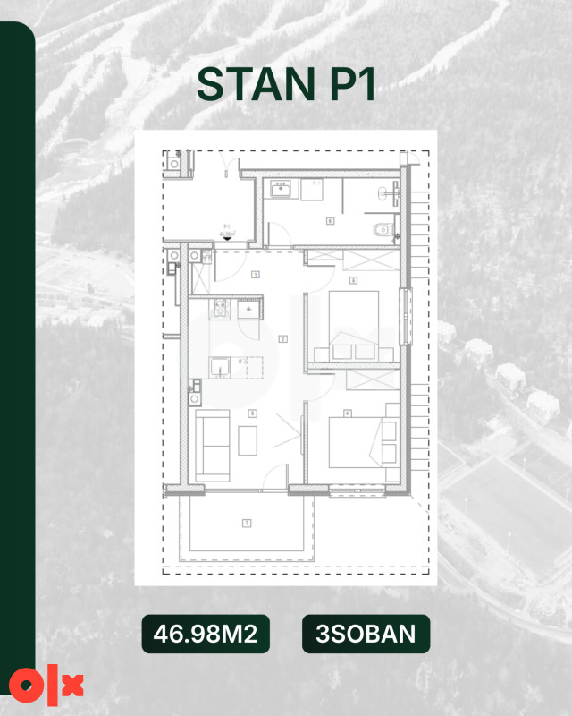 Trosoban apartman, Bjelašnica I Sky nekrentine 2