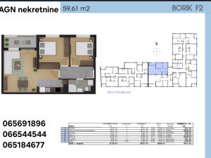 Na prodaju stan u izgradnji 59.61 m2 u Boriku