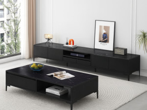 GIGA.BA SET GALAXY TV KOMODA CRNA + GALAXY STOL 140 CM