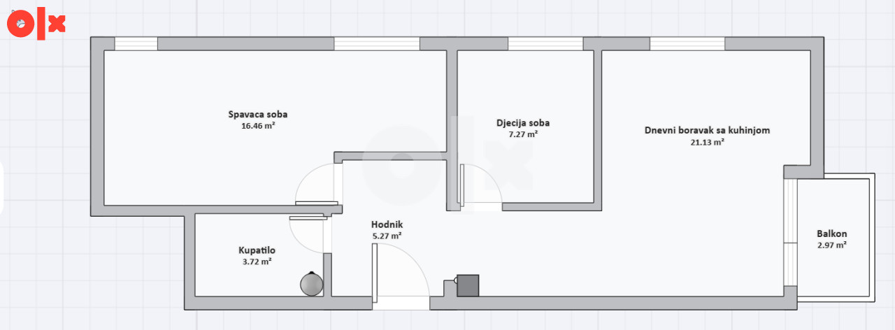 Stan Centar Banja Luka 55.50 m2 3
