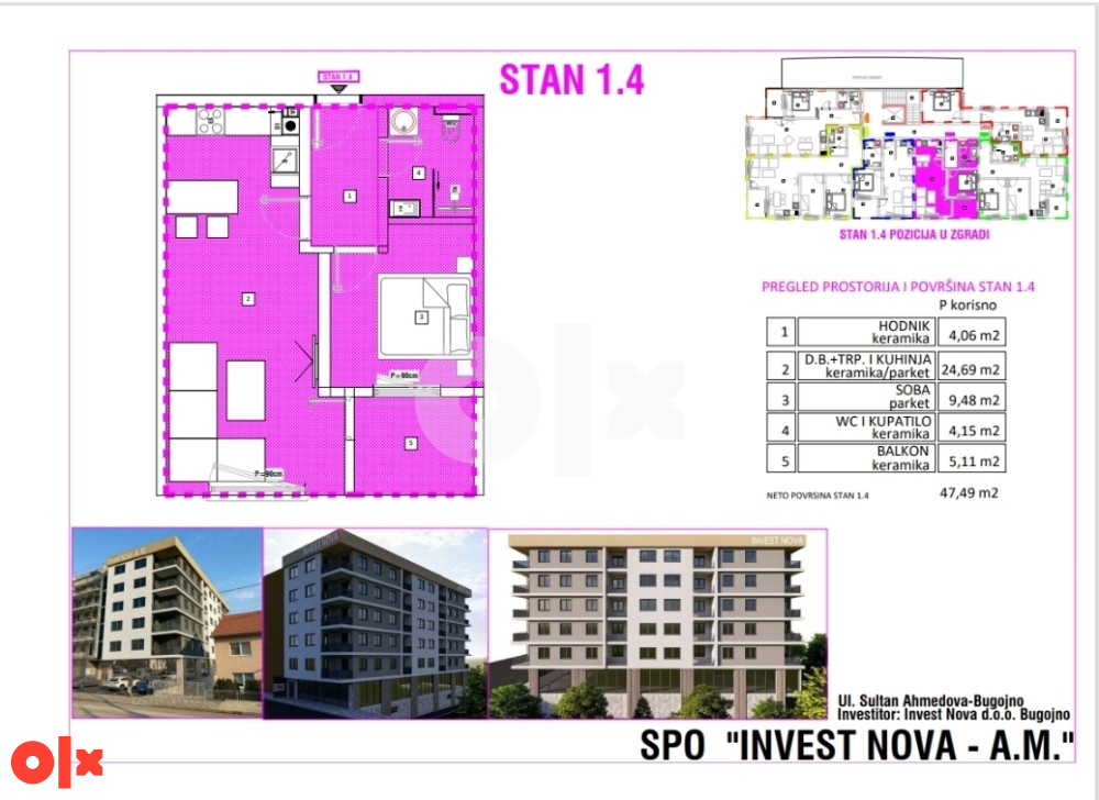 Stanovi NOVOGRADNJA CENTAR Bugojna,  INVEST NOVA DOO BUGOJNO 5