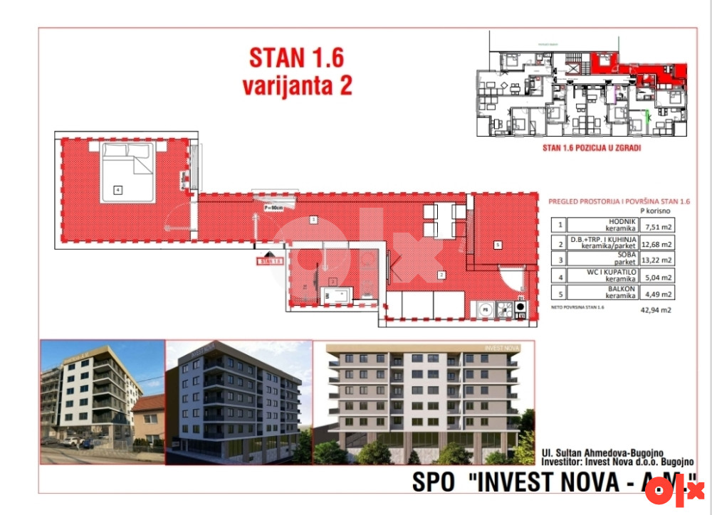 Stanovi NOVOGRADNJA CENTAR Bugojna,  INVEST NOVA DOO BUGOJNO 7