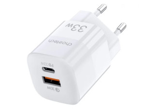 33W PD + QC3.0 Brzi Punjač - USB-C i USB Bijeli Adapter