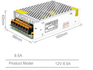 LED napajanje 100W DC 12V - 8.5A kontrola ulaz 220V