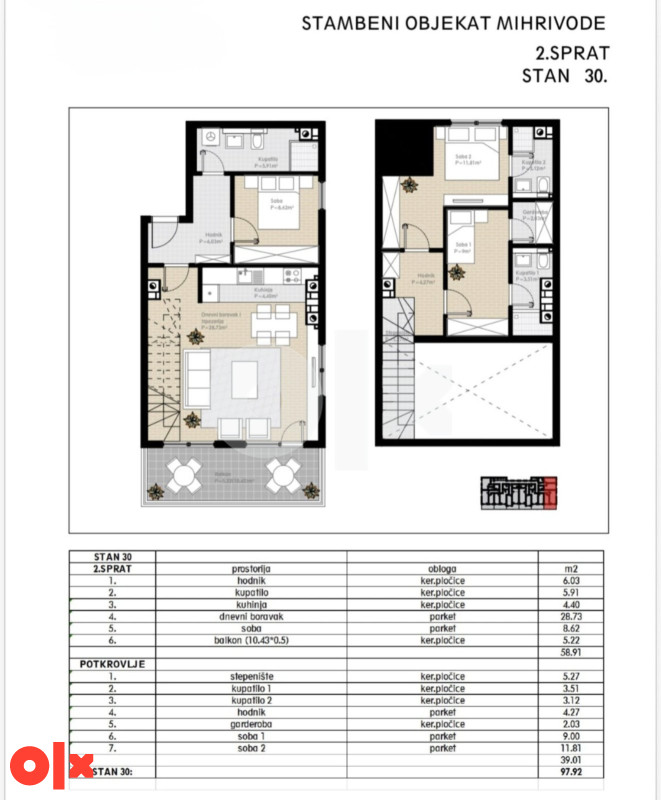 Stanovi Sarajevo - Mihrivode 41-97 m2 13