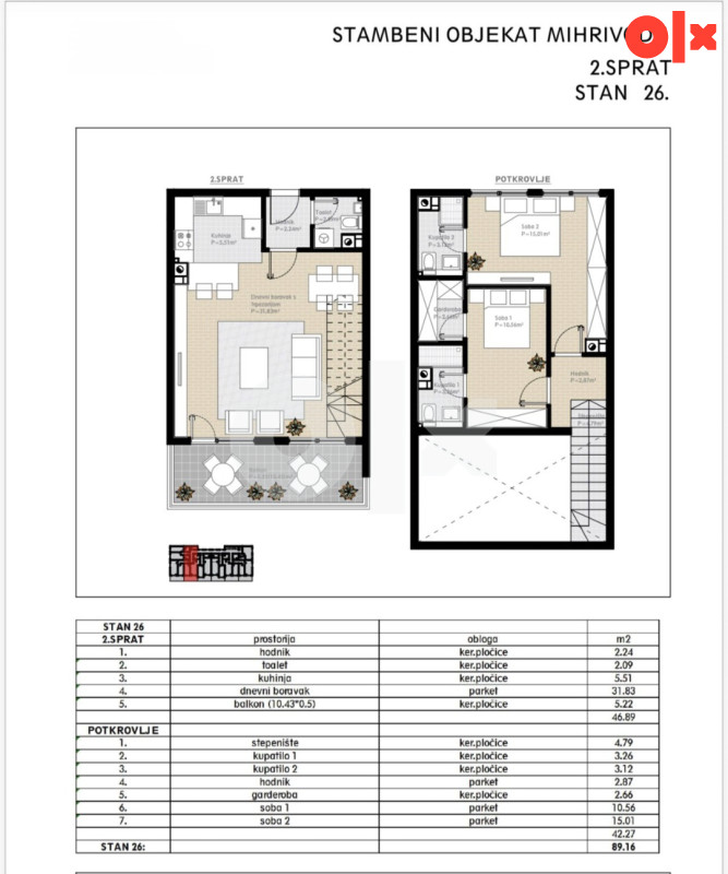 Stanovi Sarajevo - Mihrivode 41-97 m2 14