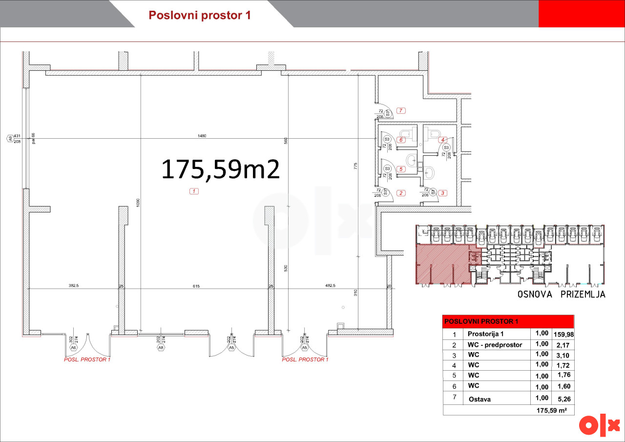 Poslovni prostor Istočno Sarajevo 175m2 i 180m2 2