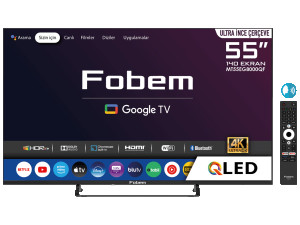 Fobem Televizor Smart QLED 4K UltraHD 55", Google TV - MT55EG8000