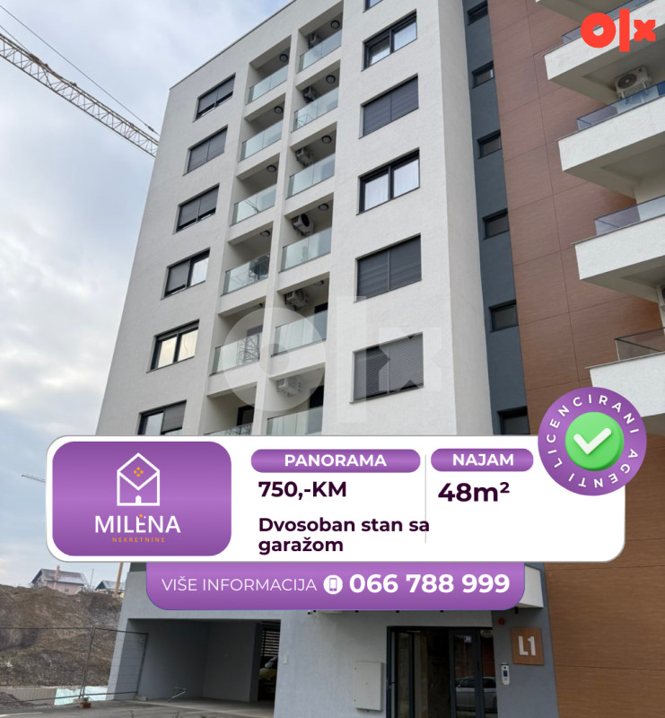 Dvosoban stan 48m2 sa garažom  - Panorama Banja Luka