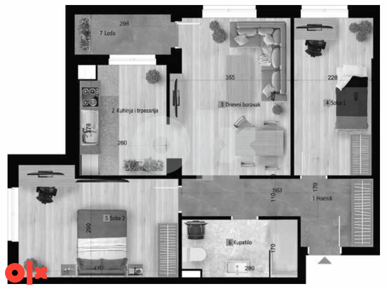 Trosoban stan 63m2 Lazarevo Banja Luka 2