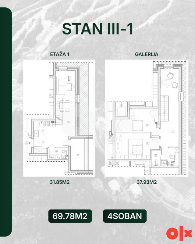 Dvoetažni apartman, Bjelašnica I Sky 2