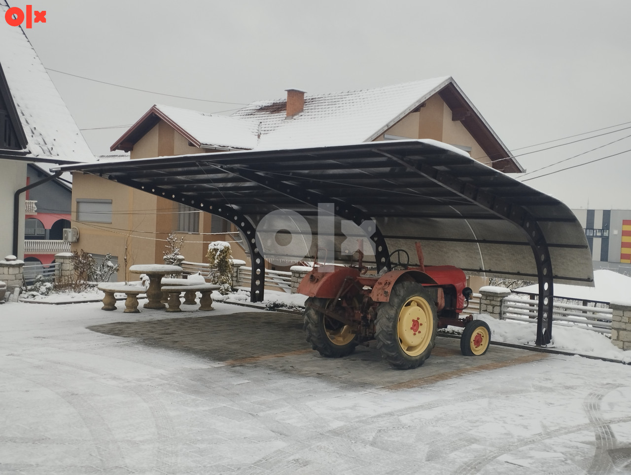 Garaža , carport, konstrukcija za automobile, nadstrešnica 2