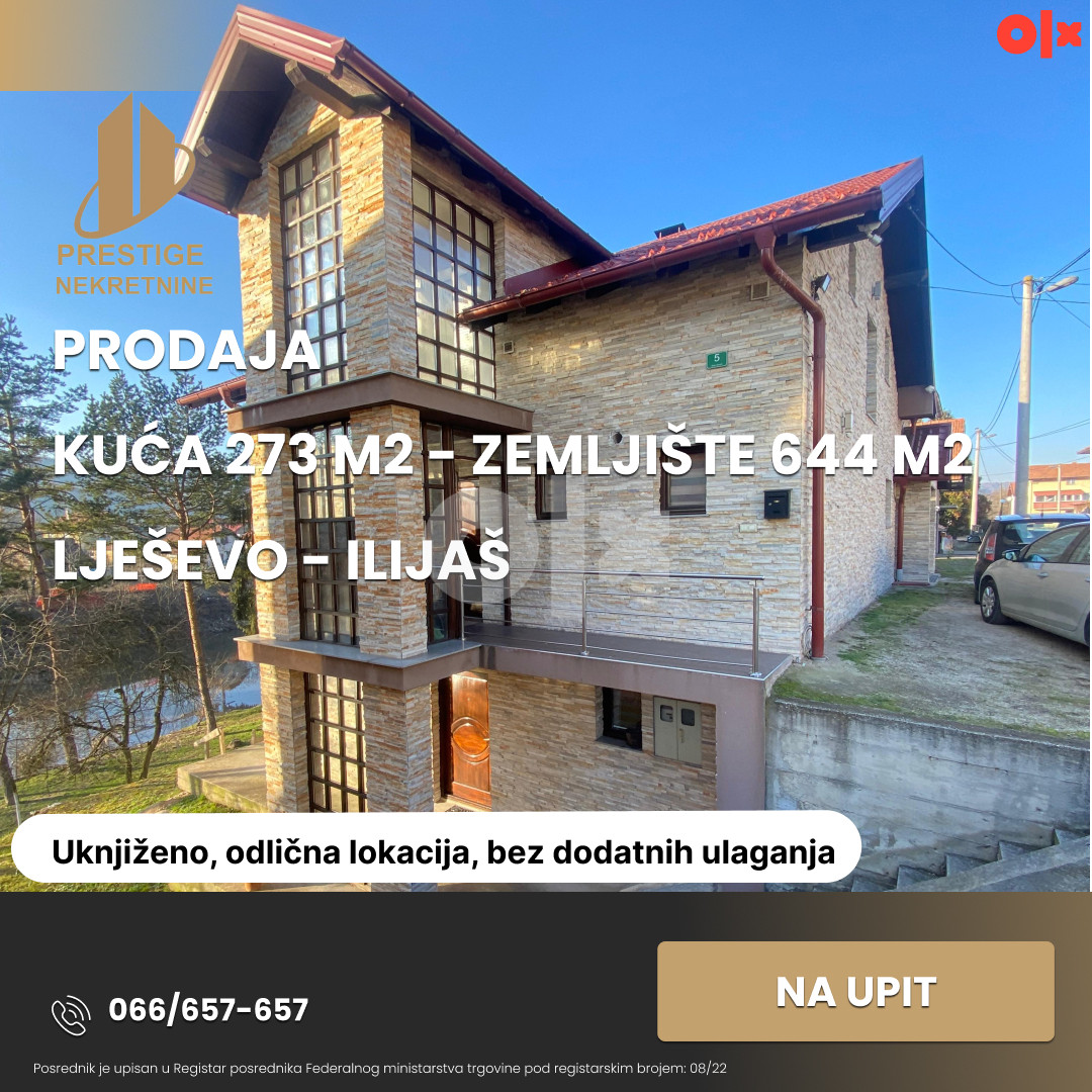 Kuća 273 m2 sa zemljištem 644 m2 - Lješevo . Ilijaš