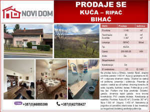 PRODAJE SE - Kuća - RIPAČ - BIHAĆ