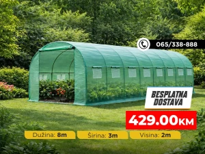 Montažni plastenik plastenici EXPERT 8x3x2m 8 prozora