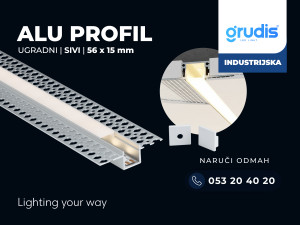 ALU PROFIL UGRADNI LED TRAKA KANALICA