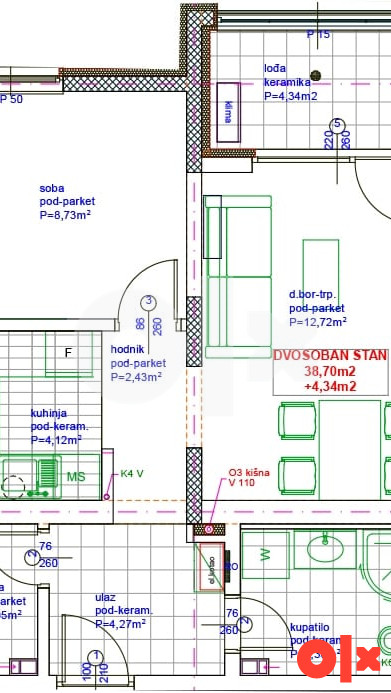 Omega HOME 2 Živinice | A1 - Dvosoban stan 43.04 m2 3