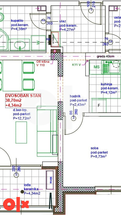Omega HOME 2 Živinice | A6 - Dvosoban stan 43,04 m2 3