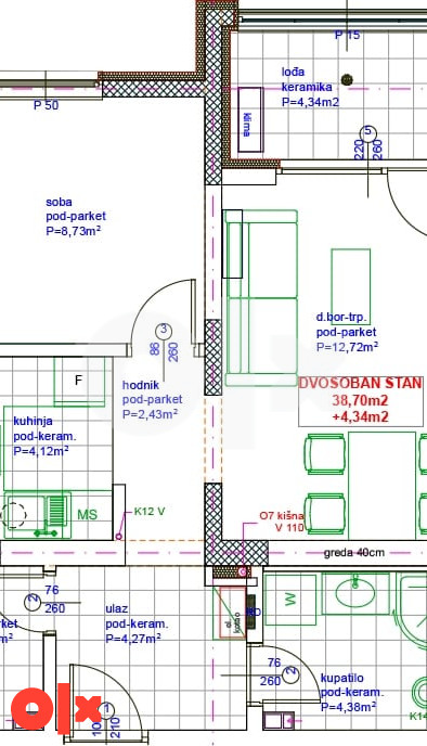 Omega HOME 2 Živinice | B7 - Dvosoban stan 43.04 m2 3