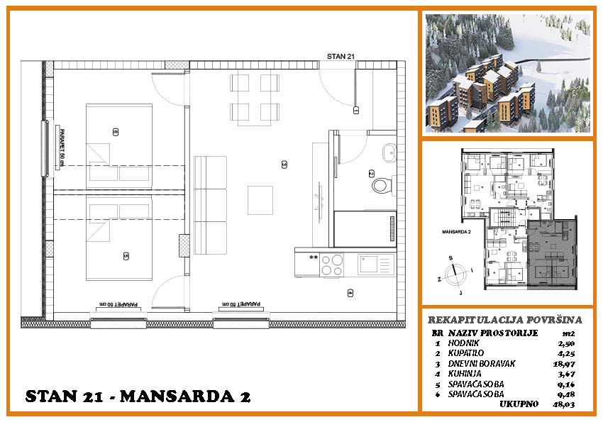 ON TIME prodaje: Trosoban apartman Jahorina 17