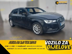 AUDI A3 2.0 TDI 2015 110KW MJENJAC MOTOR CRLB DIJELOVI