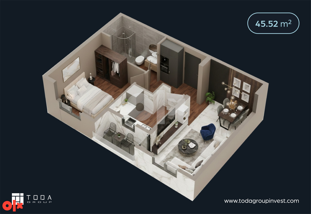 Dvosoban Stan 45.52m2 | HORIZONT, Majevička, Bijeljina 2