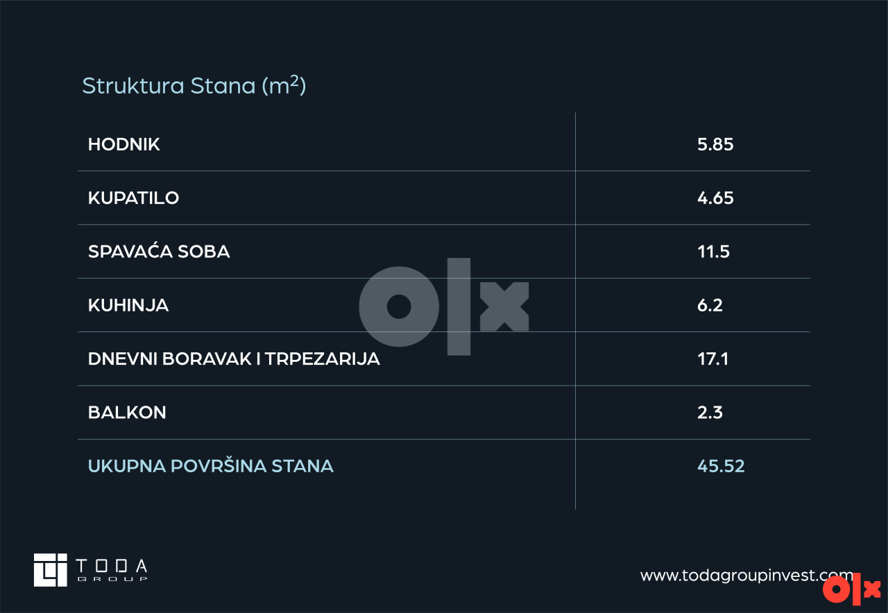 Dvosoban Stan 45.52m2 | HORIZONT, Majevička, Bijeljina 4